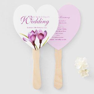 Éventail Mariage crocus violet fleuriste fans de programme 