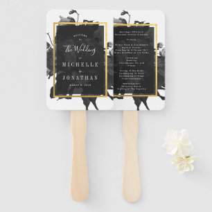 Éventail Mariage de bouquet Black Gold Rose