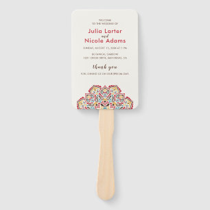 Éventail Mariage de Motif de mandala géométrique classique