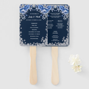 Éventail Mariage de Noël des Roses bleus