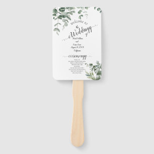 Éventail Mariage de verdure rustique d'eucalyptus 