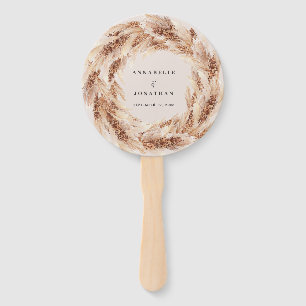 Éventail Mariage d'herbe bohème naturel moderne