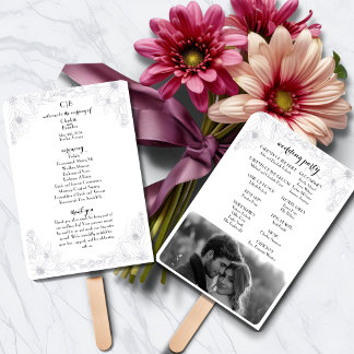 Éventail Mariage fantaisiste : Elégante Pagaie Florale