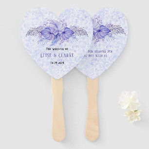 Éventail Mariage Feuille Tropical Purple Blue Palm