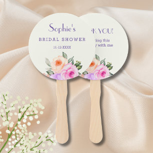 Éventail Mariage Fleuris Roses Roses Fuschia Vintage