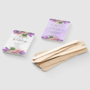 Éventail Mariage Lilac Fleurs violettes et roses