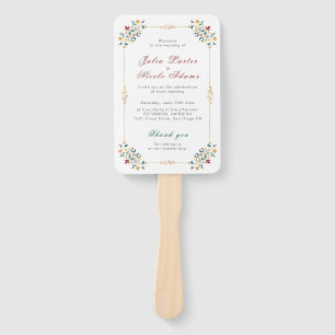 Éventail Mariage Motif classique complexe de géométrie vint