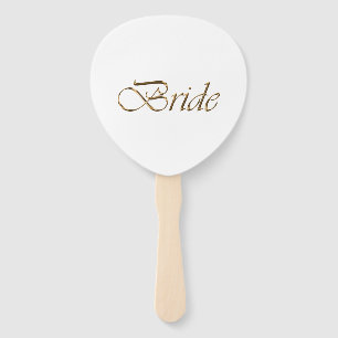 Éventail Mariée, écriture or élégant chic mariage blanc