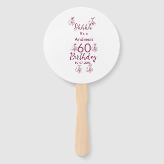 Éventail Marron blanc mauve montre nom floral 60e anniversa