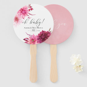 Éventail Marsala - Bourgogne et Baby Shower Automnal Rose P