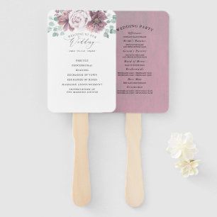 Éventail Mauve Floral Mariage