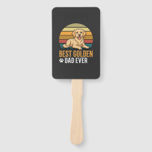 Éventail Meilleur Papa Golden Retriever Rétro Chien Incroya