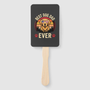 Éventail Meilleur papa pour chien Retro Golden Retriever