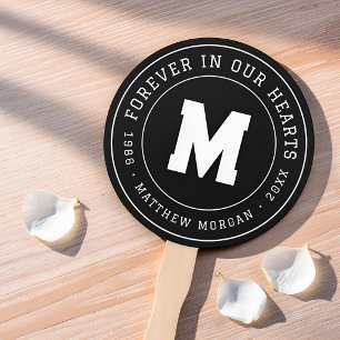 Éventail Mémorial Monogramme Forever In Our Hearts