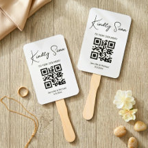 Menu de mariage moderne minimaliste avec code QR