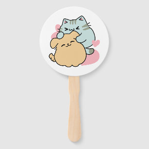 Éventail Meow & Woof Perfect Together - Cute Cat and Dog