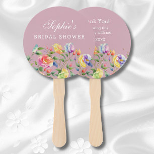 Éventail Merci de Fête des mariées floral Lilac moderne