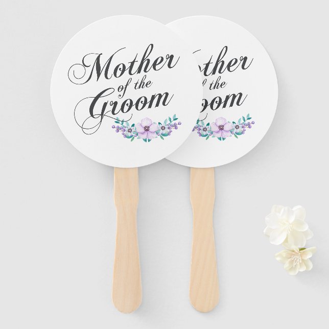 Éventail Mère du Mariage Groom | Ventilateur à main (Devant et derrière)