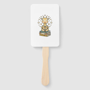 Éventail Mignon Girafe Lecteur de Livres Chemise Vintage De