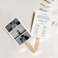 Miniature moderne 3 Photo Wedding Programme Ventil
