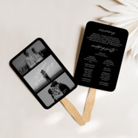 Miniature moderne Noir 3 Photo Wedding Programme d
