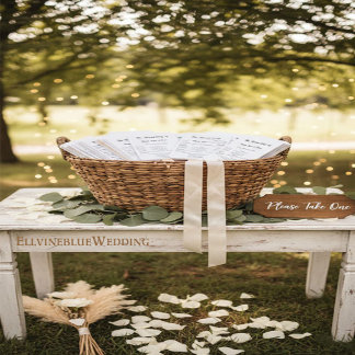 Éventail Minimalist Typography Wedding Program