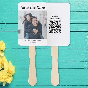 Éventail Minimaliste Enregistrer la photo de date Simple QR