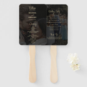 Éventail Modern Black Gold 2 Photo Overlay Programme de mar