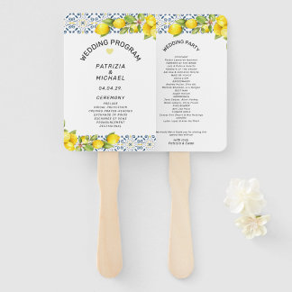 Éventail Modern Lemon Mediterranean Wedding  Program