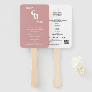 Éventail Moderne Chic Dusty Pink Programme de mariage minim