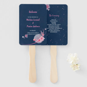 Éventail Moderne élégant chic rose floral programme de mari