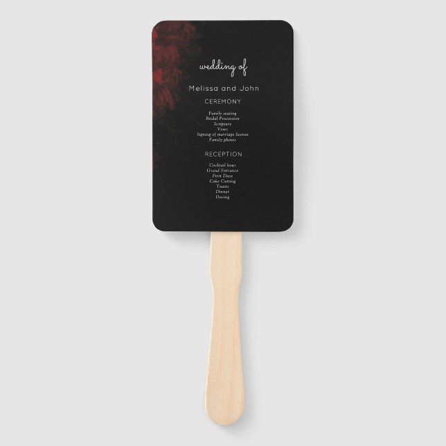 Éventail Moderne Passionate Red 'n Black Mariage Design (Devant)