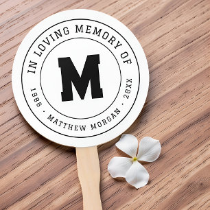 Éventail Monogramme Mémorial En Souvenir Affectueux