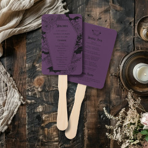 Éventail Moody Gothic Floral Coffin Programme de mariage Pu