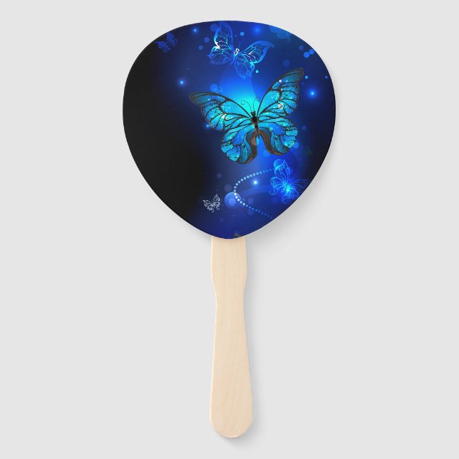 Éventail Morpho Butterfly in the Dark Background (Devant)
