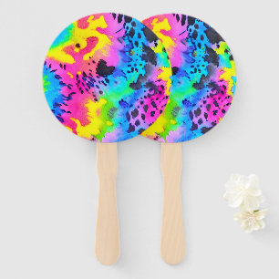 Éventail Motif coloré Wild Cheetah Tye Dye