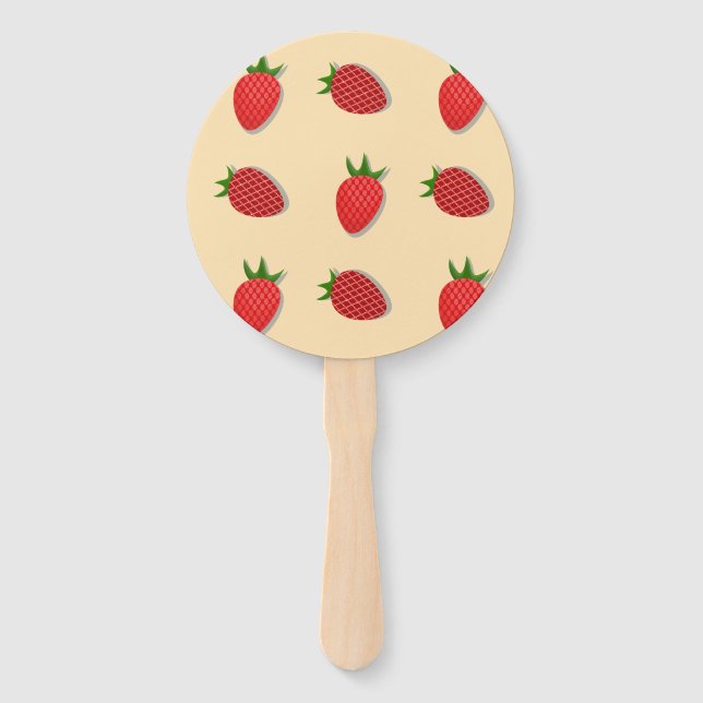 Éventail Motif de fraises pour les fruits à l'été bonnes vi (Devant)
