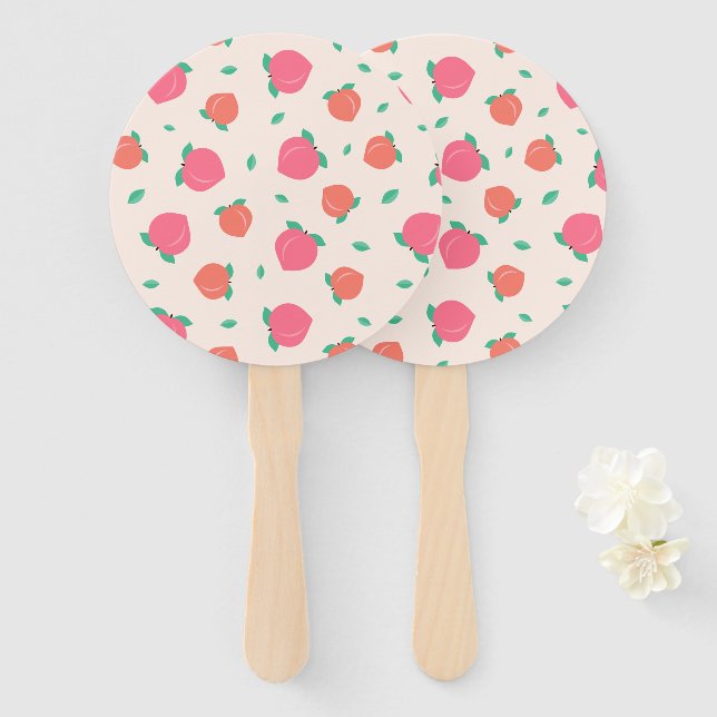 Éventail Motif rose pâle (Devant et derrière)