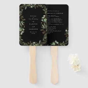 Éventail Noir de qualité supérieure en Onyx Abstrait Eucaly