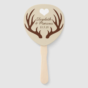 Éventail Noms des couples de cerfs Brown rustiques