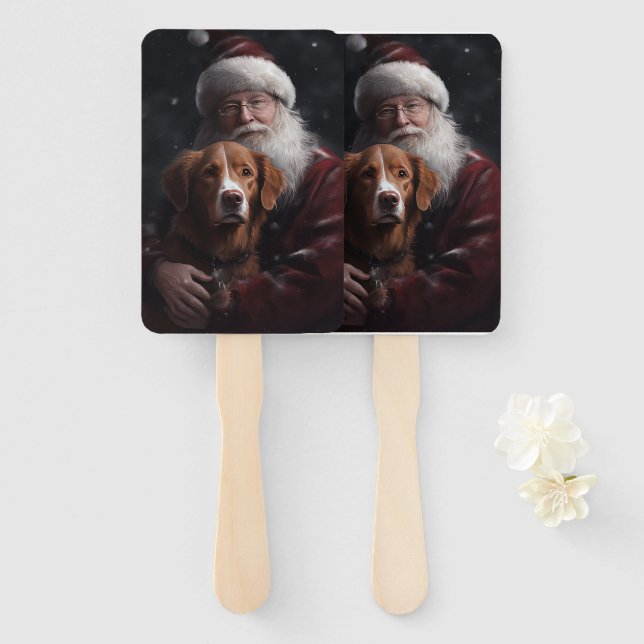 Éventail Nouvelle-Écosse Duck Toller Avec Le Festif Du Père (Devant et derrière)
