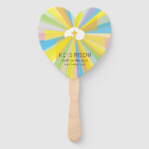 Éventail Nuage et croix renforcés avec rayons lumineux colo