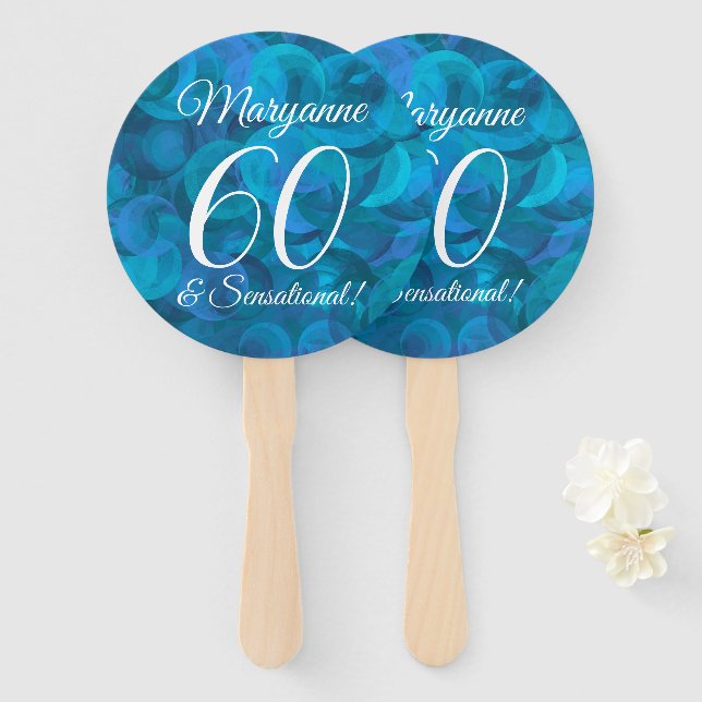 Éventail Ocean Blue 60 et Sensational Birthday (Devant et derrière)