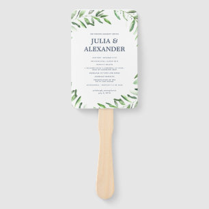Éventail Olive Branch Boho Garden Programme de mariage Vent