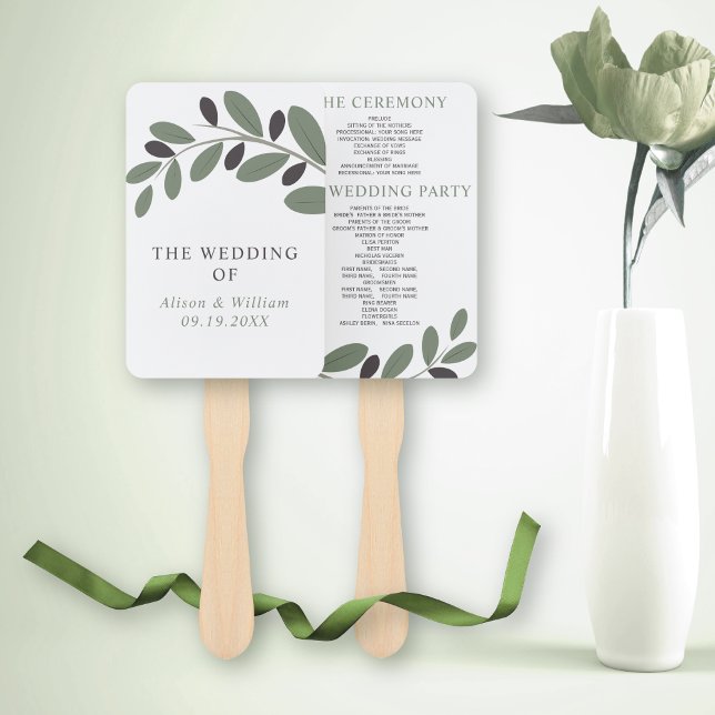 Éventail Olive branche Méditerranée programme de mariage de (Créateur téléchargé)