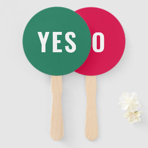 Éventail Oui Non Jeu Vert rouge clair moderne