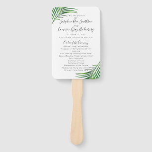 Éventail Palm Tropical Greenery Beach Wedding Programme
