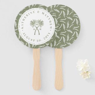 Éventail Palmiers noués Destination Tropicale Mariage