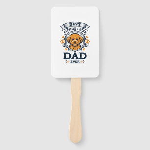 Éventail Papa Bichon Frise à jamais empreintes de pattes de