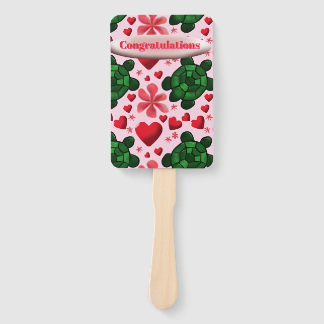 Éventail Papier d'emballage à motif de tortue personnalisé (Devant)